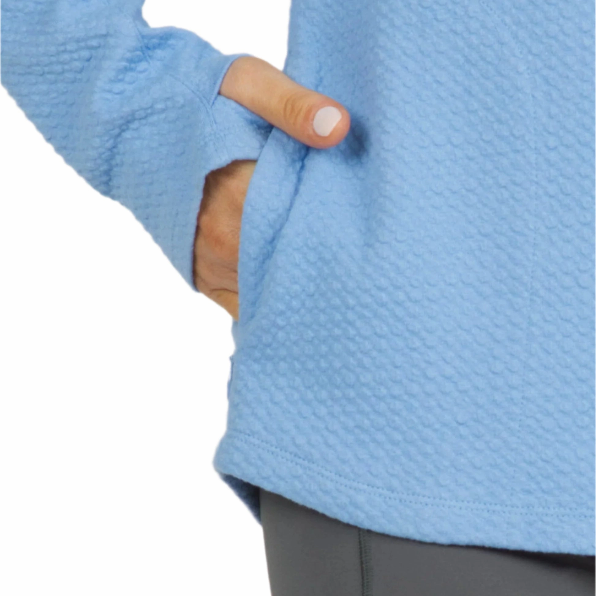 IBKUL Ladies Solid Popcorn Stitch Hoody - Peri Ibkul Women's Activewear