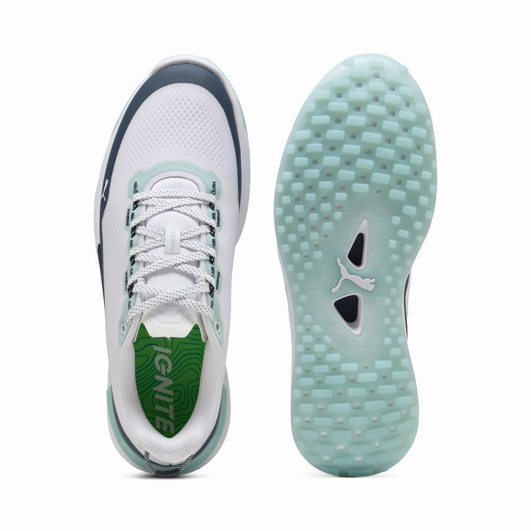 IGNITE Elevate 25 X Golf Shoes Puma White/Deep Navy/Modern Mint Puma Men's Sportswear