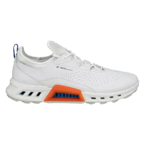 Indoor Slip-On Slippers ECCO BIOM C4 Spikeless Golf Shoes White/Mazarine Blue - SS24 Men Sole Motion Everyday Wear Sneakers