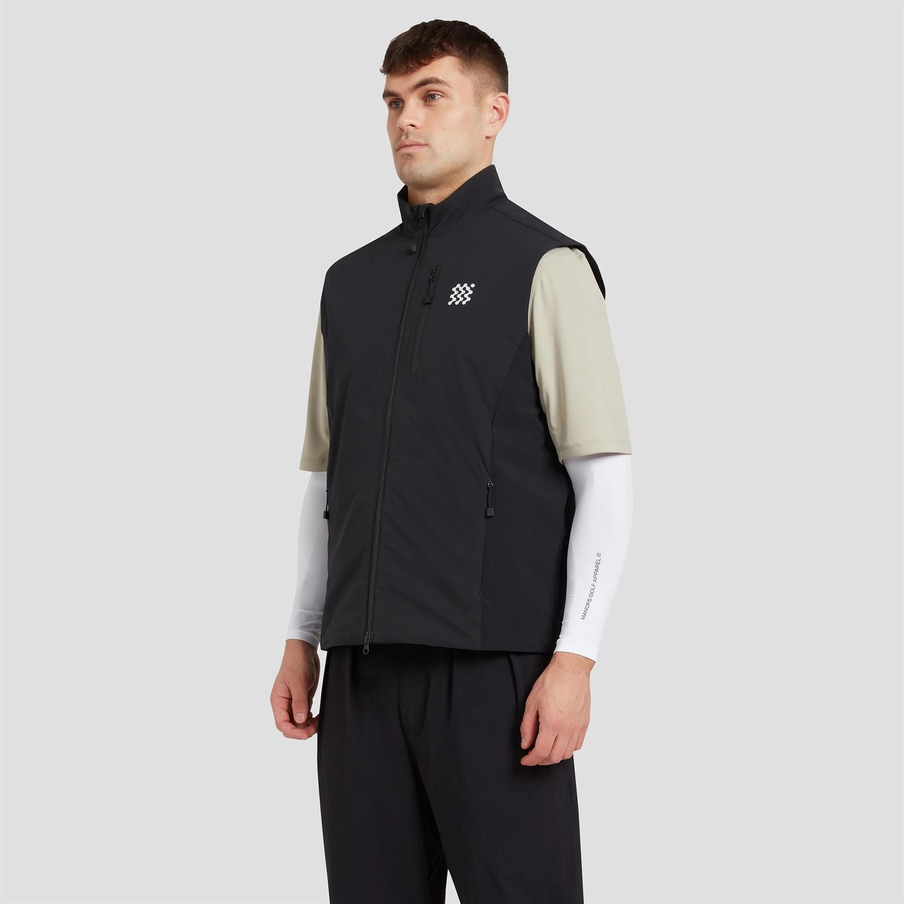 Insulated Course Gilet Black Manors mens classic apparel