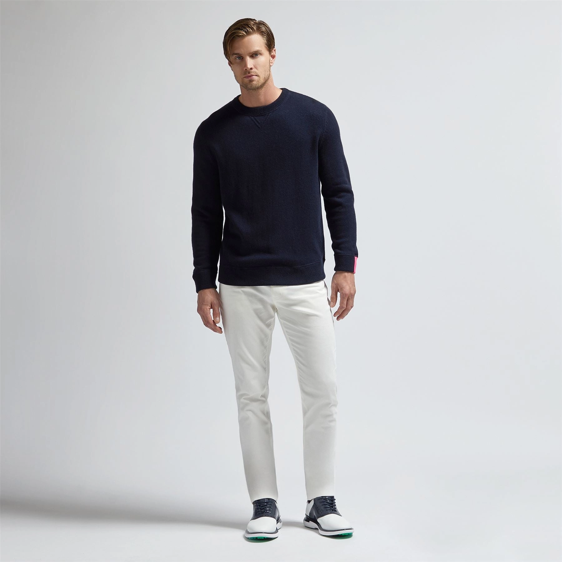 Intarsia Cashmere Crew Neck Jumper Twilight G/Fore Men's Fashion