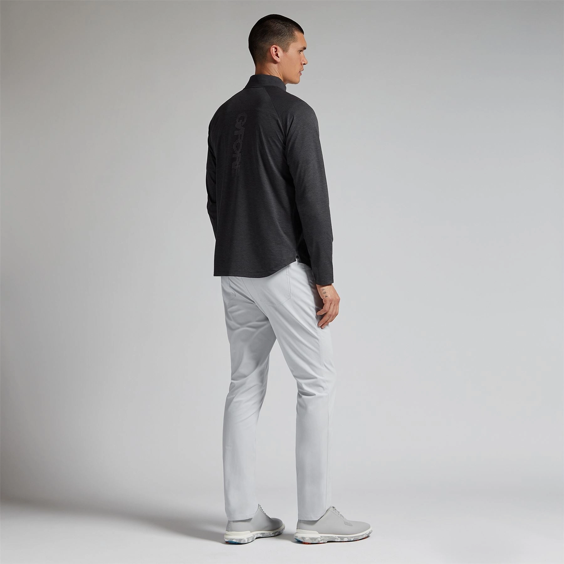 Italian Tech Melange Quarter Zip Mid Layer Dark Charcoal G/Fore Men's Fashion