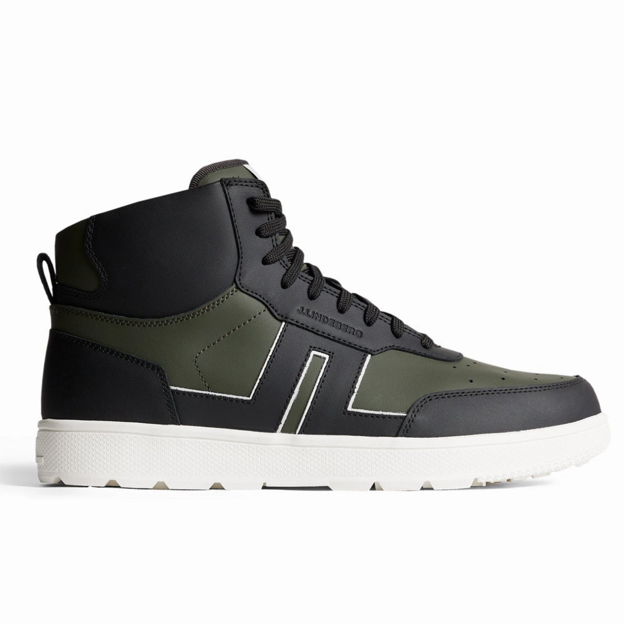 J.Lindeberg Golf Men's Ace Hi-Top Golf Sneaker - FOREST GREEN Mens durable golf shoe collection