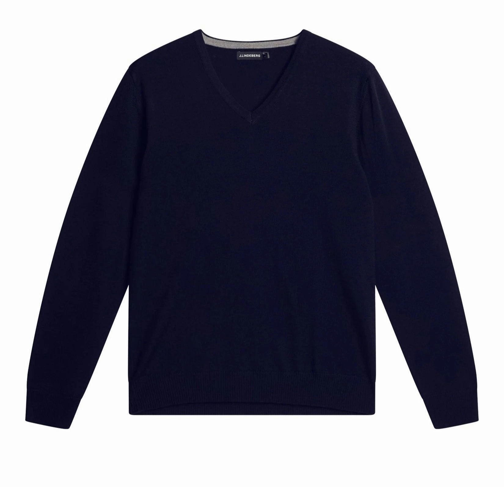 J.Lindeberg Lymann Mens V-Neck Fine Merino Sweater- NAVY J.Lindeberg men's golf clothing