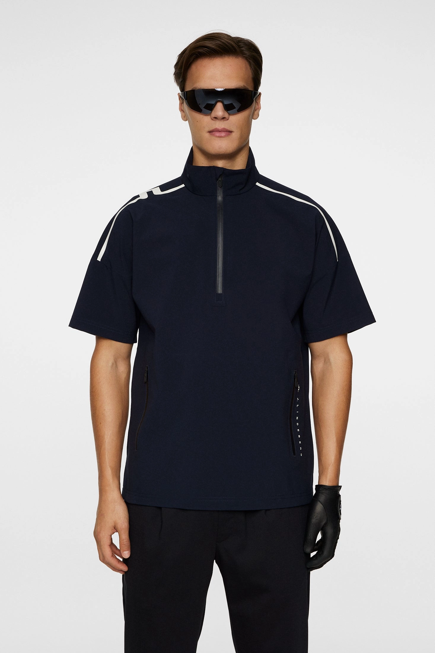 J.Lindeberg Men's Arvid Rain Half Sleeve Shirt - JL NAVY J.Lindeberg Men's Apparel