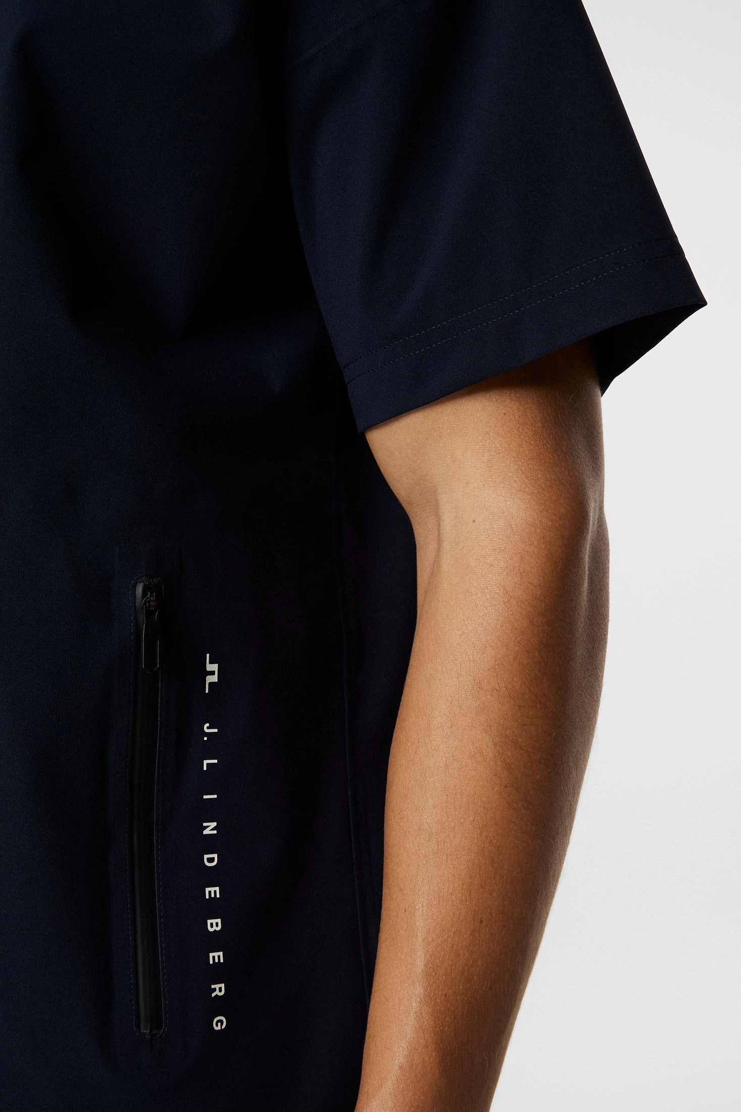 J.Lindeberg Men's Arvid Rain Half Sleeve Shirt - JL NAVY J.Lindeberg Men's Apparel