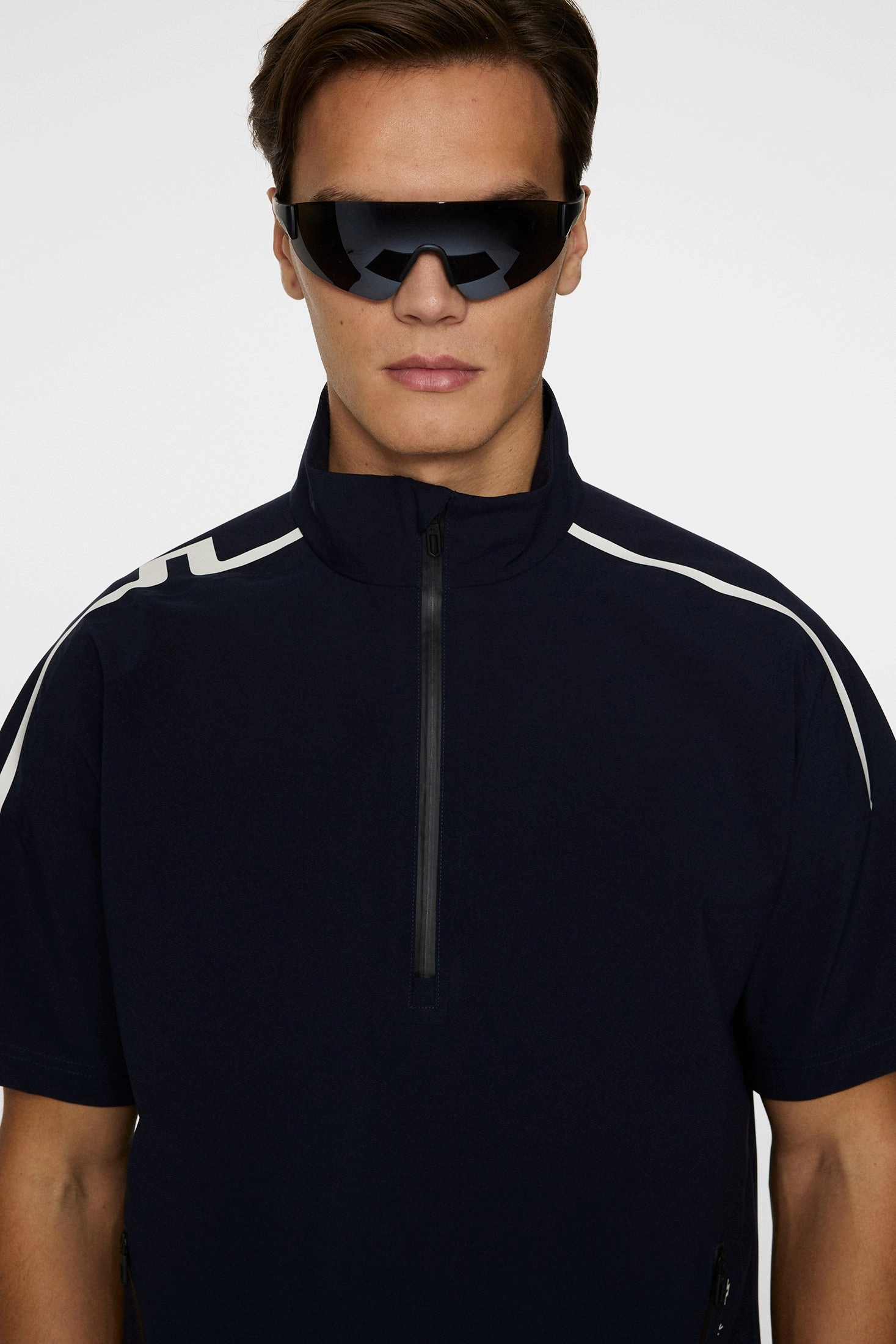 J.Lindeberg Men's Arvid Rain Half Sleeve Shirt - JL NAVY J.Lindeberg Men's Apparel