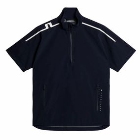 J.Lindeberg Men's Arvid Rain Half Sleeve Shirt - JL NAVY J.Lindeberg men's golf clothing