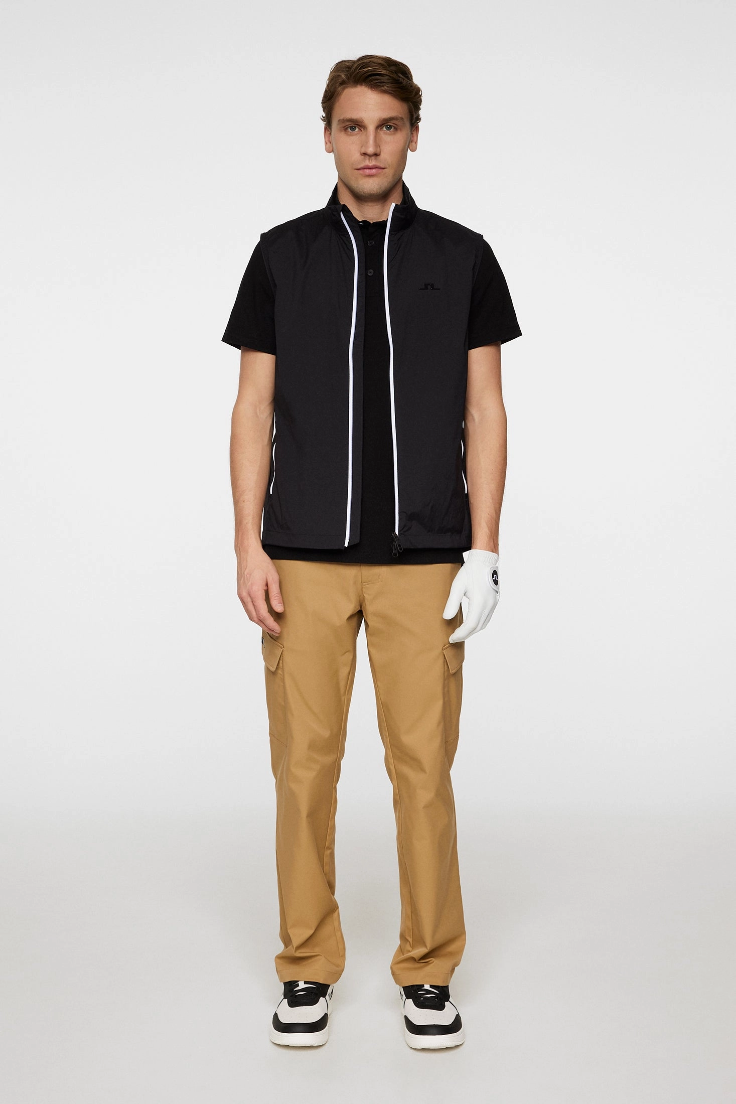 J.Lindeberg Men's Ash Light Packable Vest- BLACK J.Lindeberg Men's Apparel