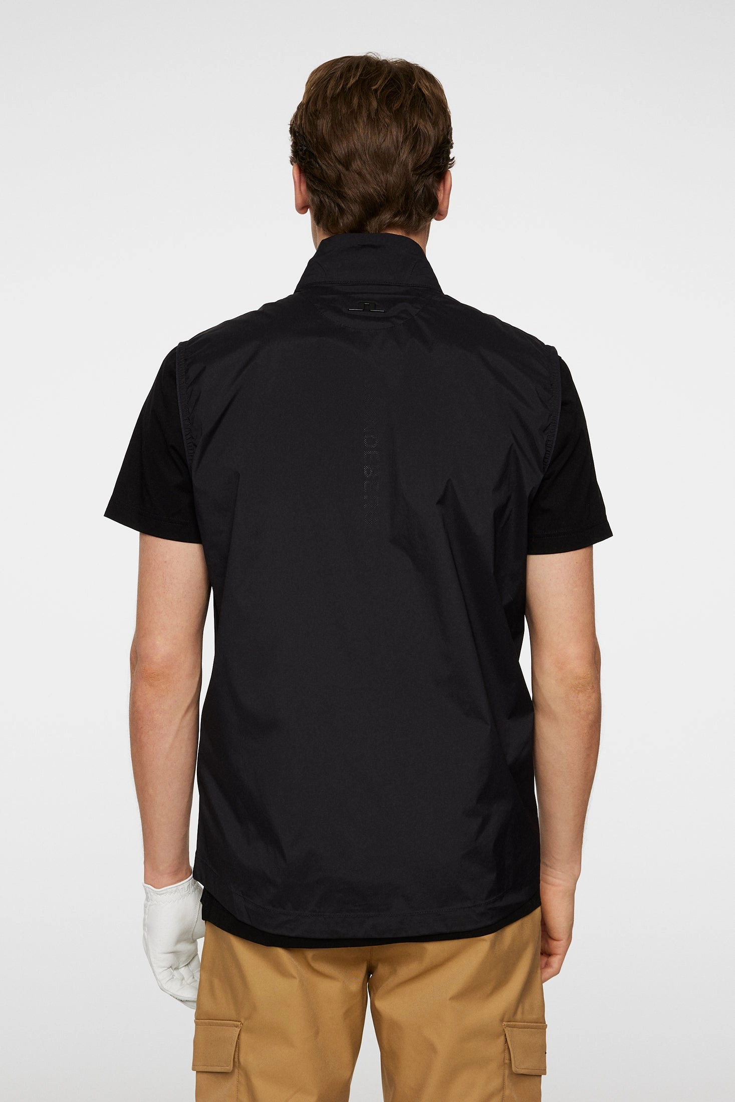 J.Lindeberg Men's Ash Light Packable Vest- BLACK J.Lindeberg Men's Apparel