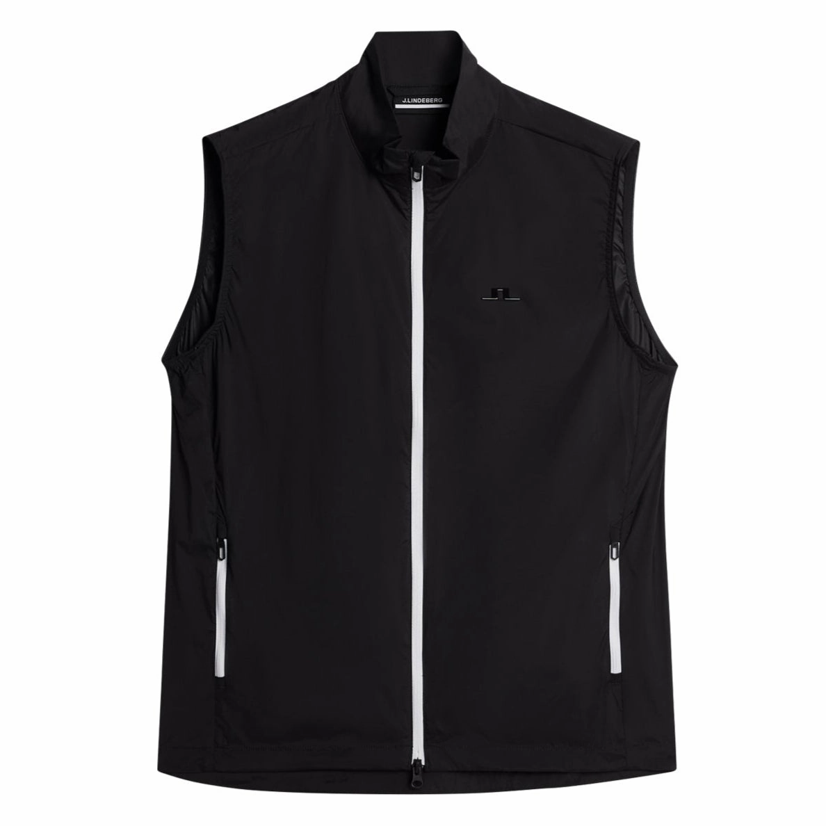 J.Lindeberg Men's Ash Light Packable Vest- BLACK J.Lindeberg men's golf clothing