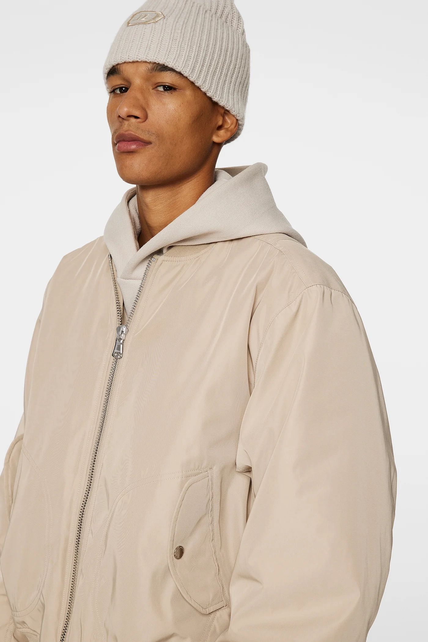J.Lindeberg Men's Bradley Bomber Jacket - MOONBEAM J.Lindeberg Men's Apparel