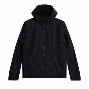 J.Lindeberg Men's DESMOND HOODED Jacket - BLACK J.Lindeberg men's golf clothing