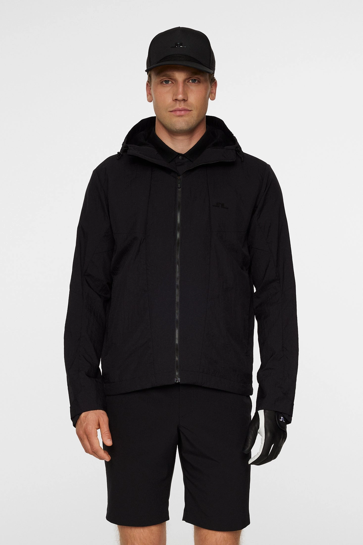 J.Lindeberg Men's DESMOND HOODED Jacket - BLACK J.Lindeberg Men's Apparel