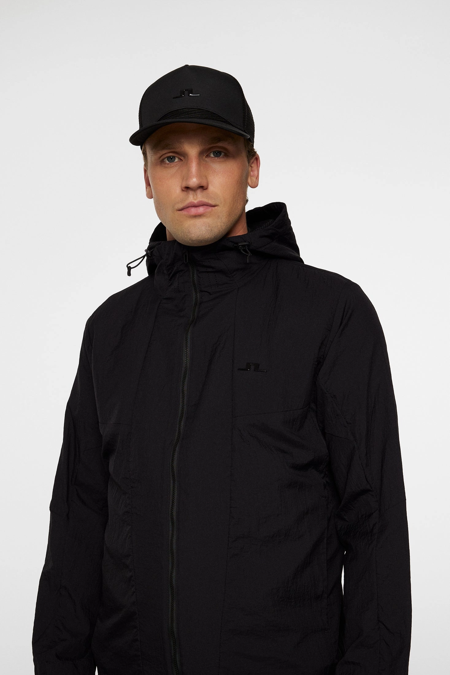 J.Lindeberg Men's DESMOND HOODED Jacket - BLACK J.Lindeberg Men's Apparel