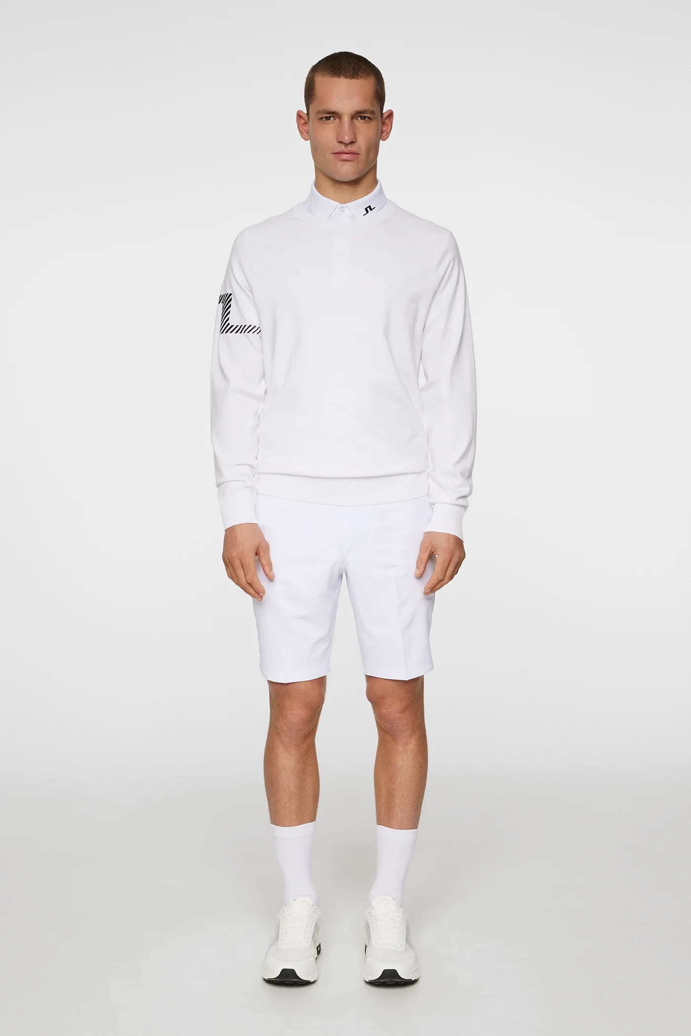 J.Lindeberg Men's Heath Knitted Sweater - WHITE J.Lindeberg Men's Apparel
