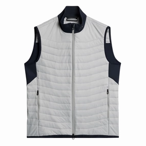 J.Lindeberg Men's HOLDEN Primaloft Quilt Hybrid Vest - HIGH RISE J.Lindeberg men's golf clothing