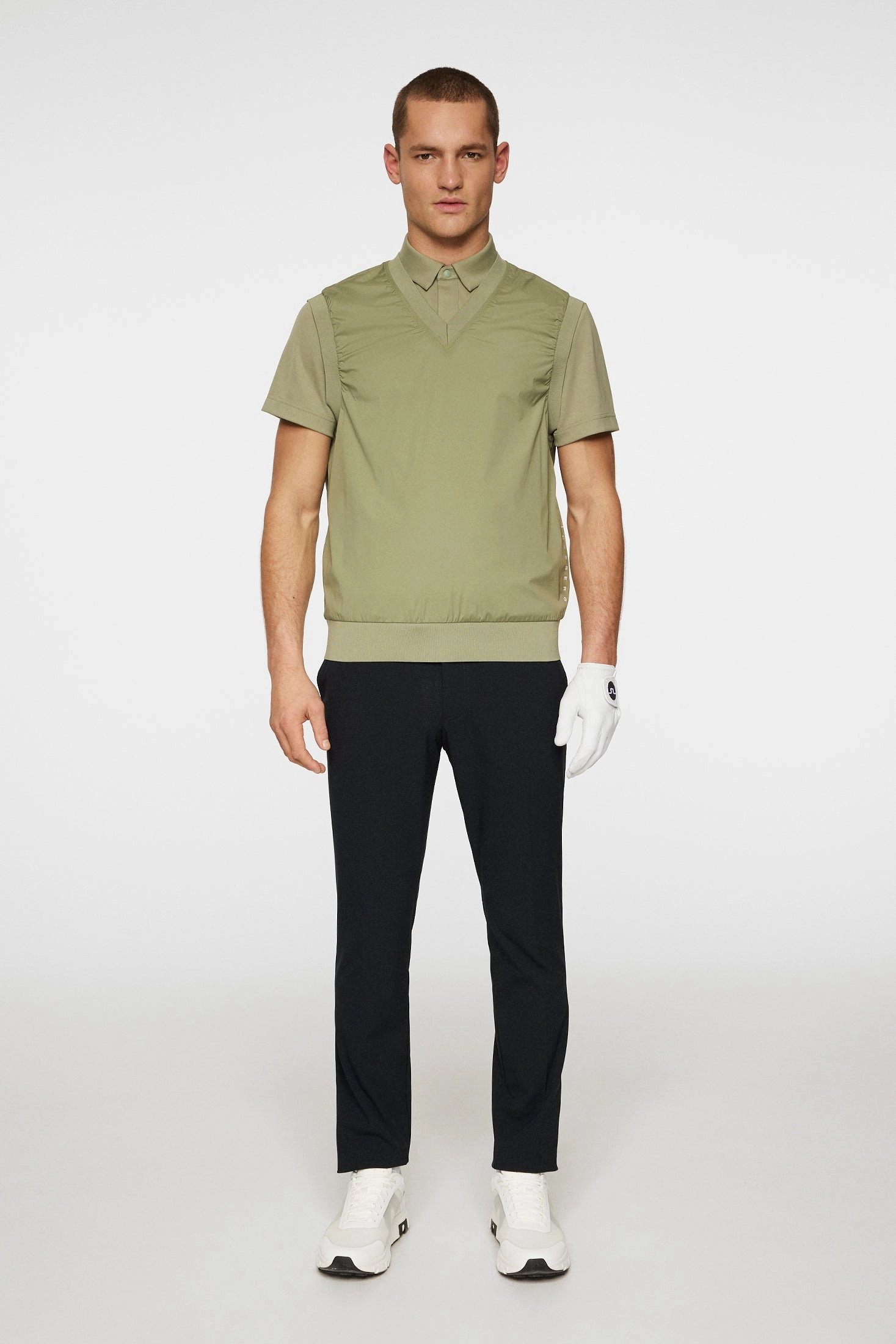 J.Lindeberg Men's Hybrid Vest Windbreaker - OIL GREEN J.Lindeberg Men's Apparel