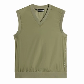 J.Lindeberg Men's Hybrid Vest Windbreaker - OIL GREEN J.Lindeberg men's golf clothing