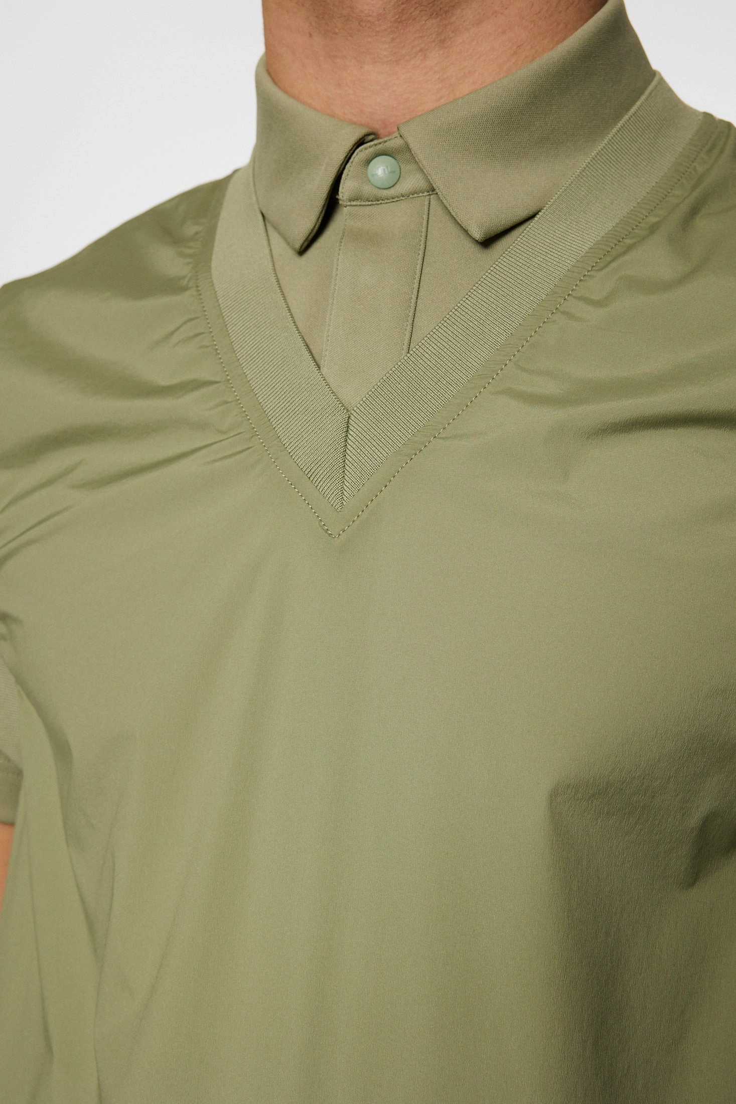 J.Lindeberg Men's Hybrid Vest Windbreaker - OIL GREEN J.Lindeberg Men's Apparel
