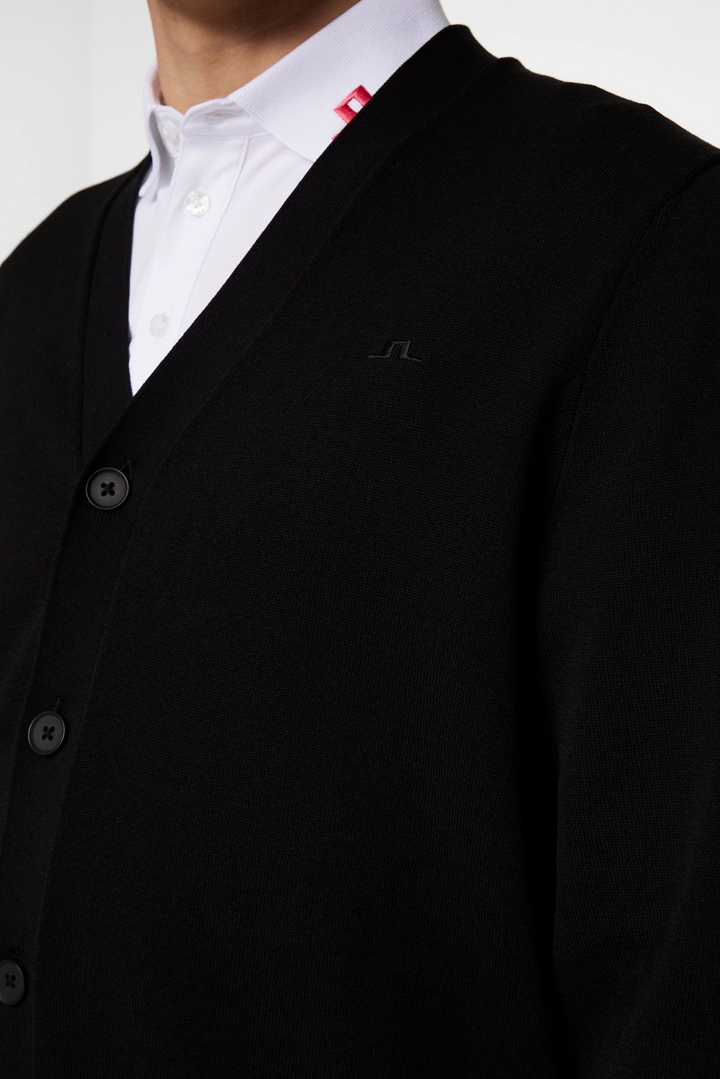 J.Lindeberg Men's Jarred Knitted Cardigan - BLACK J.Lindeberg Men's Apparel
