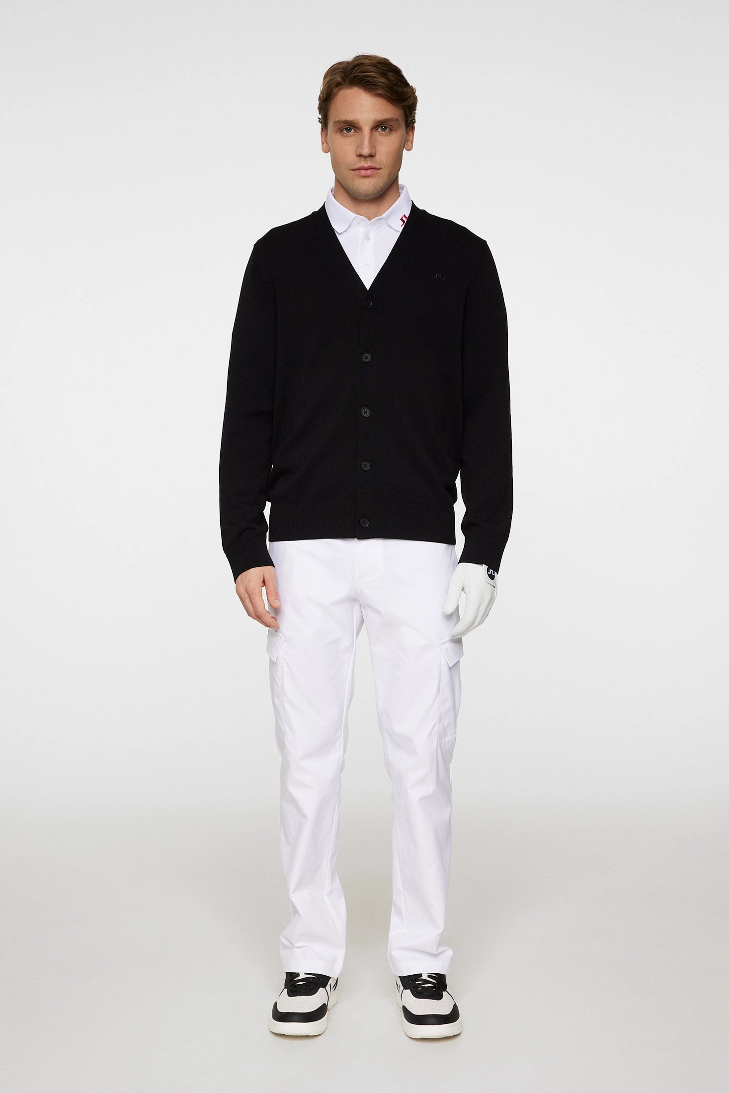 J.Lindeberg Men's Jarred Knitted Cardigan - BLACK J.Lindeberg Men's Apparel