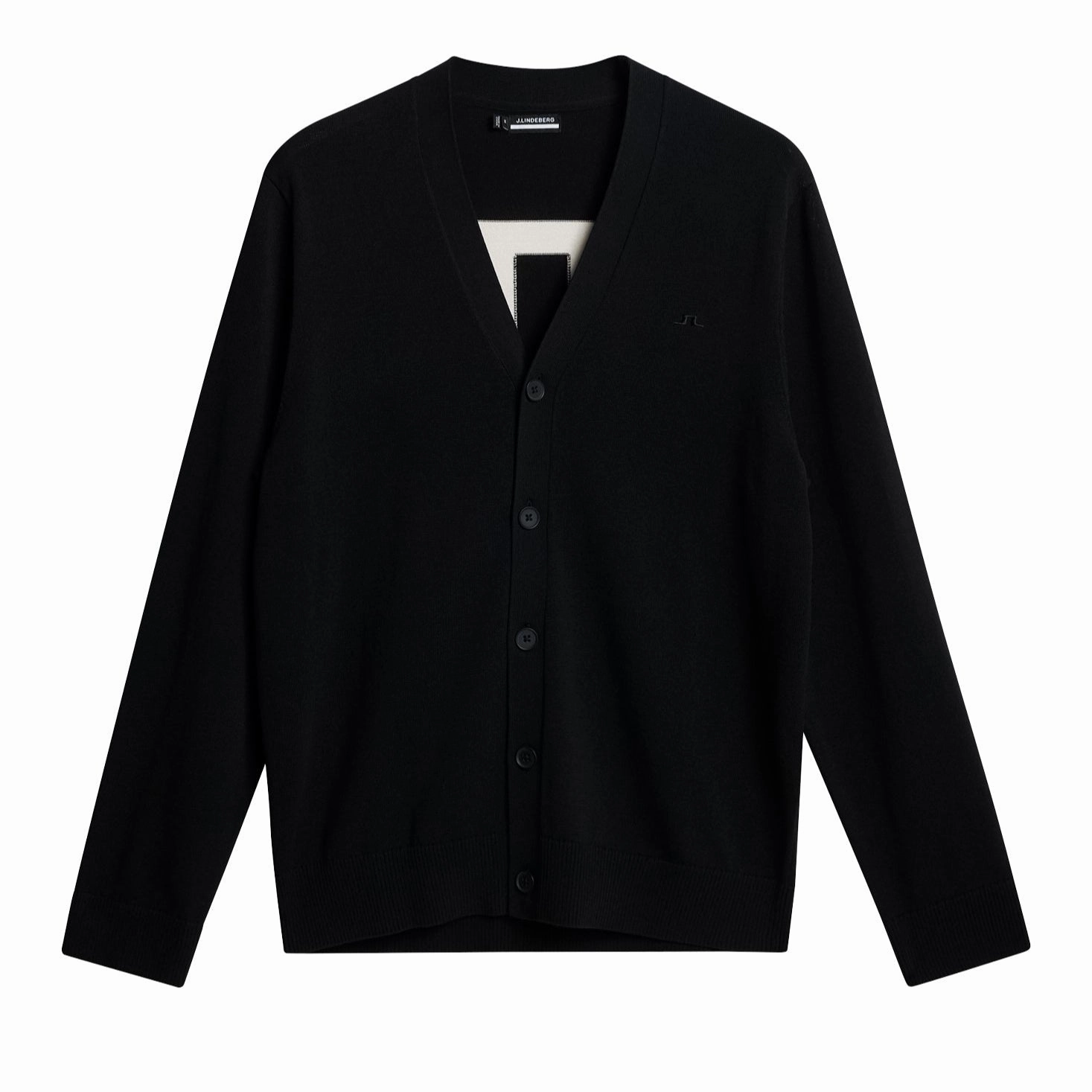 J.Lindeberg Men's Jarred Knitted Cardigan - BLACK J.Lindeberg Men's Apparel
