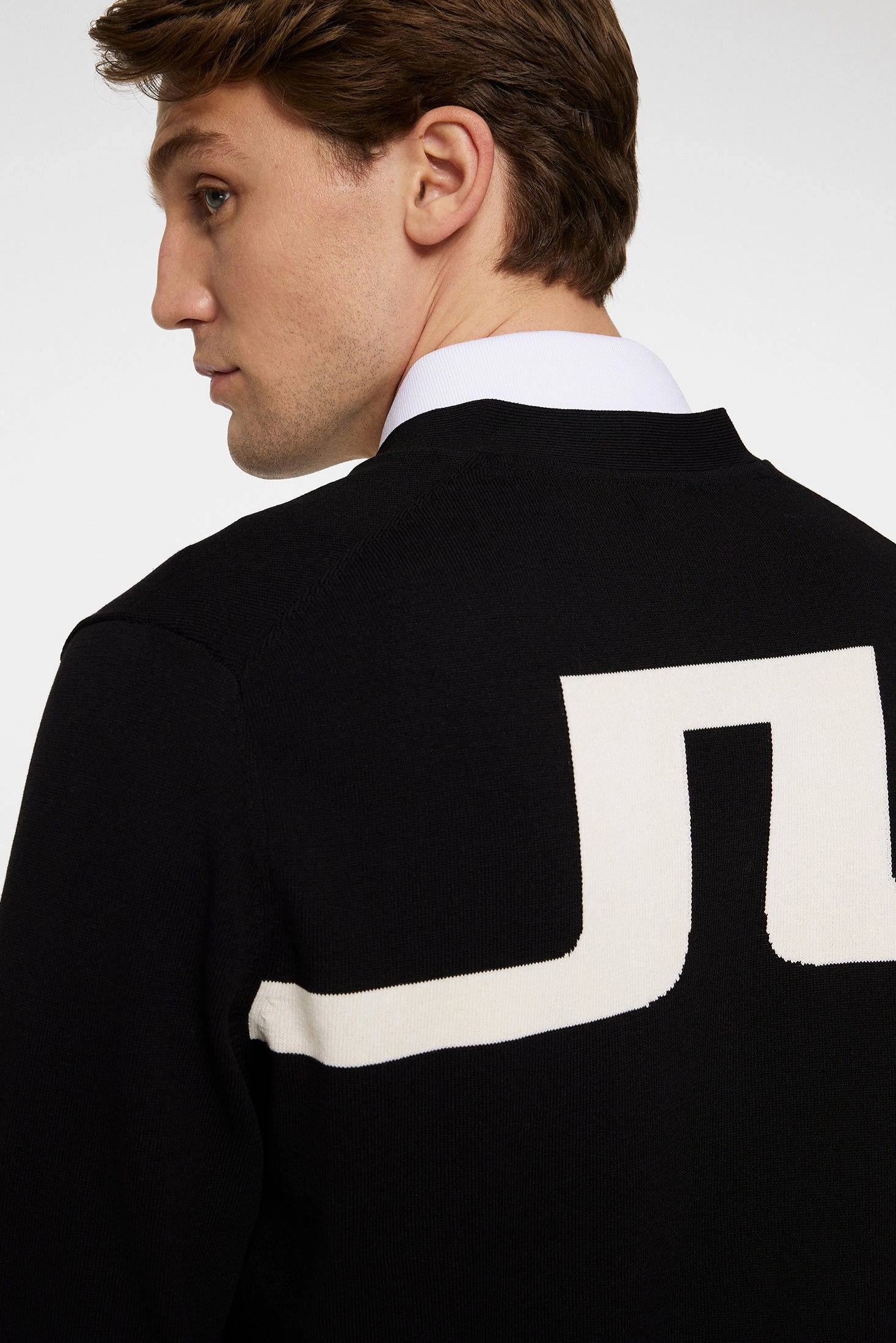 J.Lindeberg Men's Jarred Knitted Cardigan - BLACK J.Lindeberg Men's Apparel