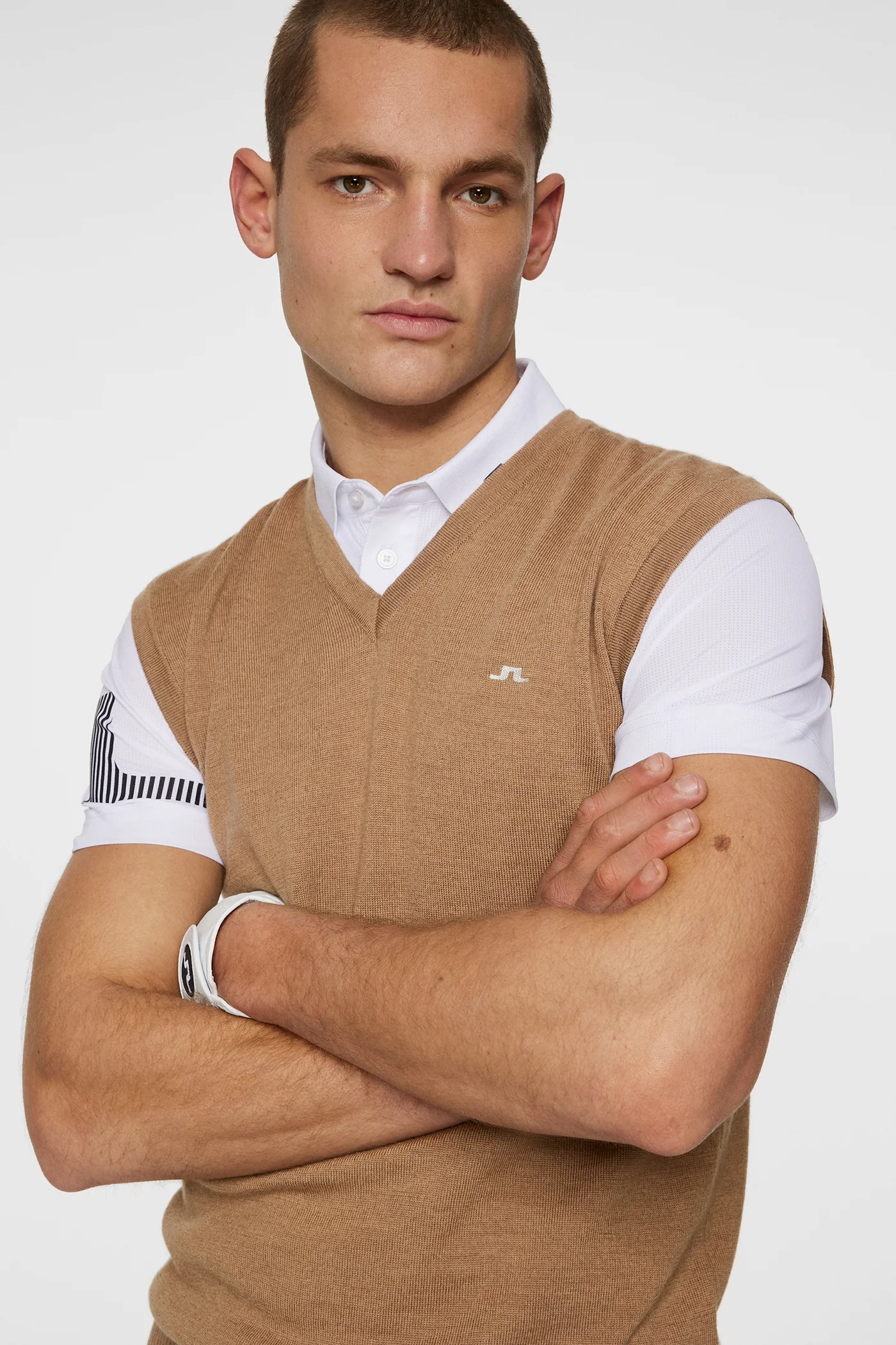 J.Lindeberg Men's Liam Knitted Wool Vest - TIGERS EYE J.Lindeberg Men's Apparel