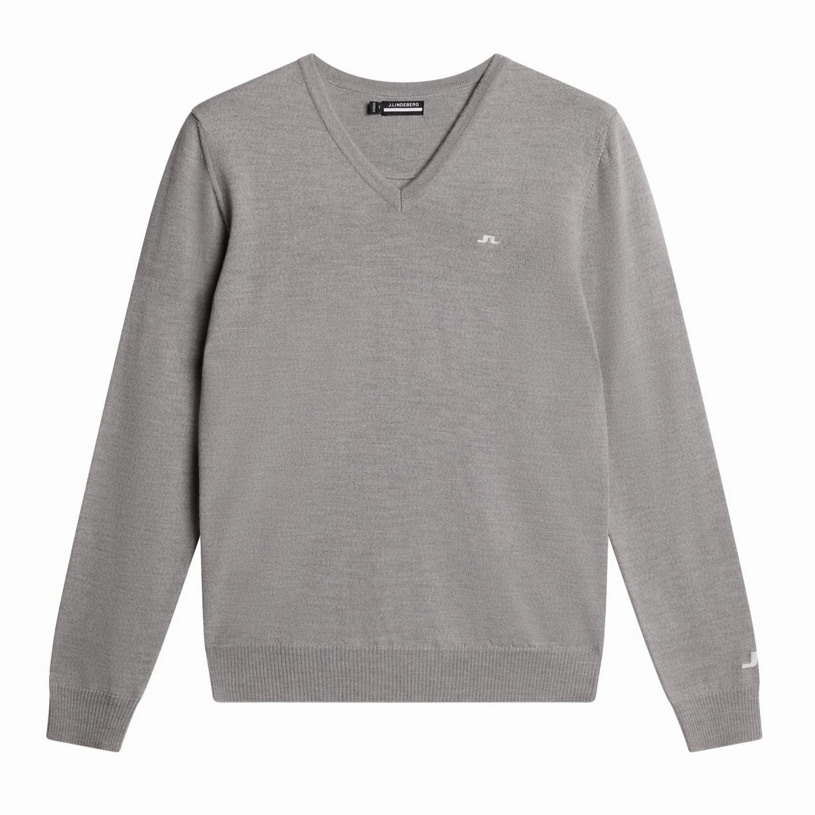 J.Lindeberg Men's Lymann Sweater - LIGHT GREY MELANGE J.Lindeberg men's golf clothing