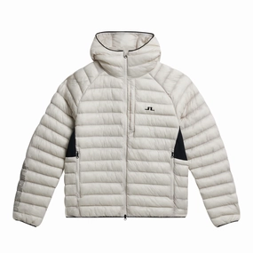 J.Lindeberg Men's NIKO HOODED PRIMALOFT Jacket - MOONBEAM J.Lindeberg men's golf clothing