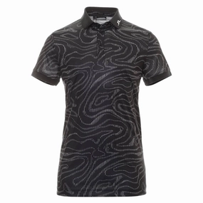 J.Lindeberg Men's Regular Fit KV Print - BLACK SPIRAL CAMO J.Lindeberg men's golf clothing
