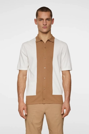 J.Lindeberg Men's Rue Knitted Polo - WHITE J.Lindeberg men's golf clothing
