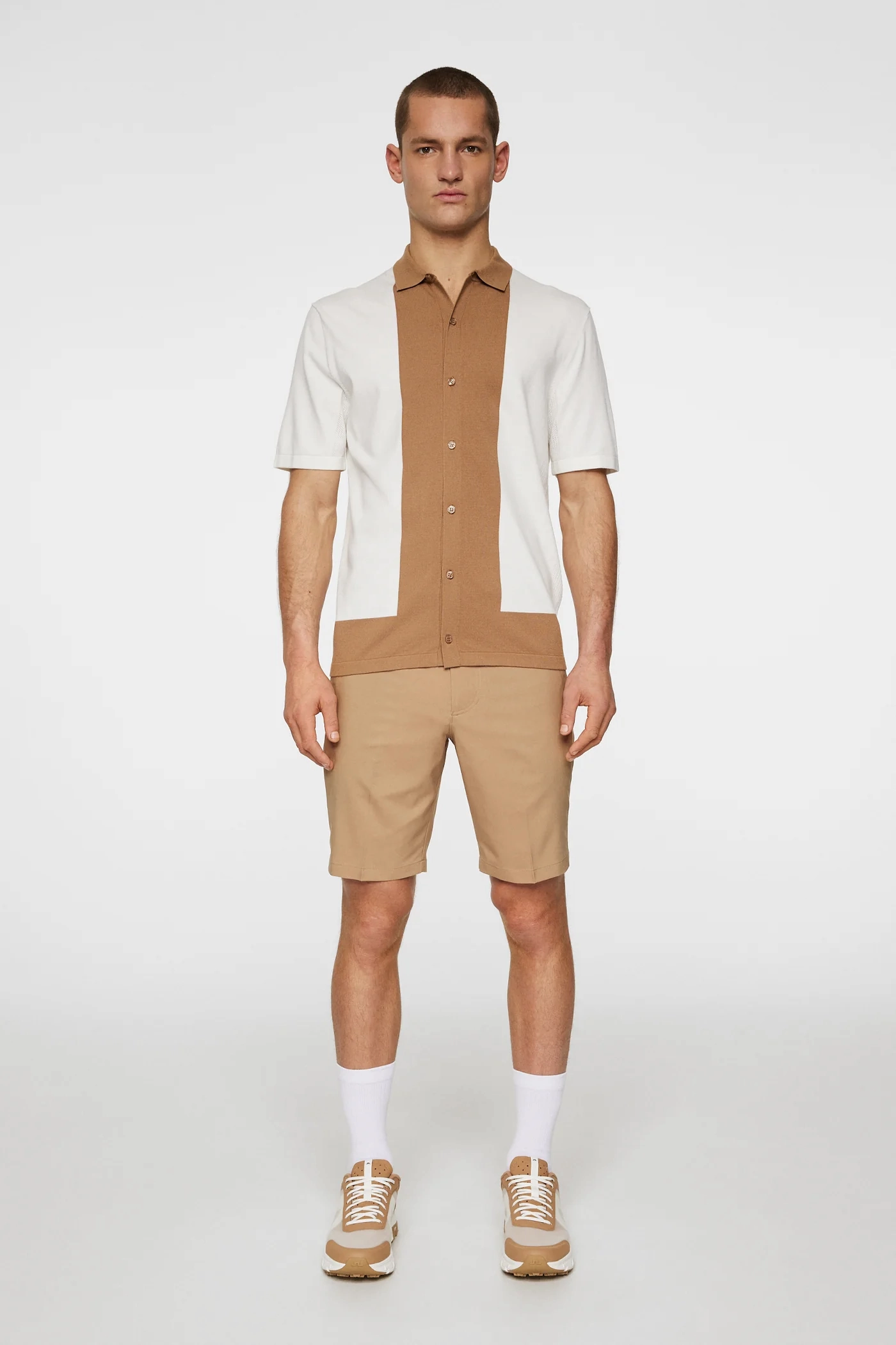J.Lindeberg Men's Rue Knitted Polo - WHITE J.Lindeberg Men's Apparel