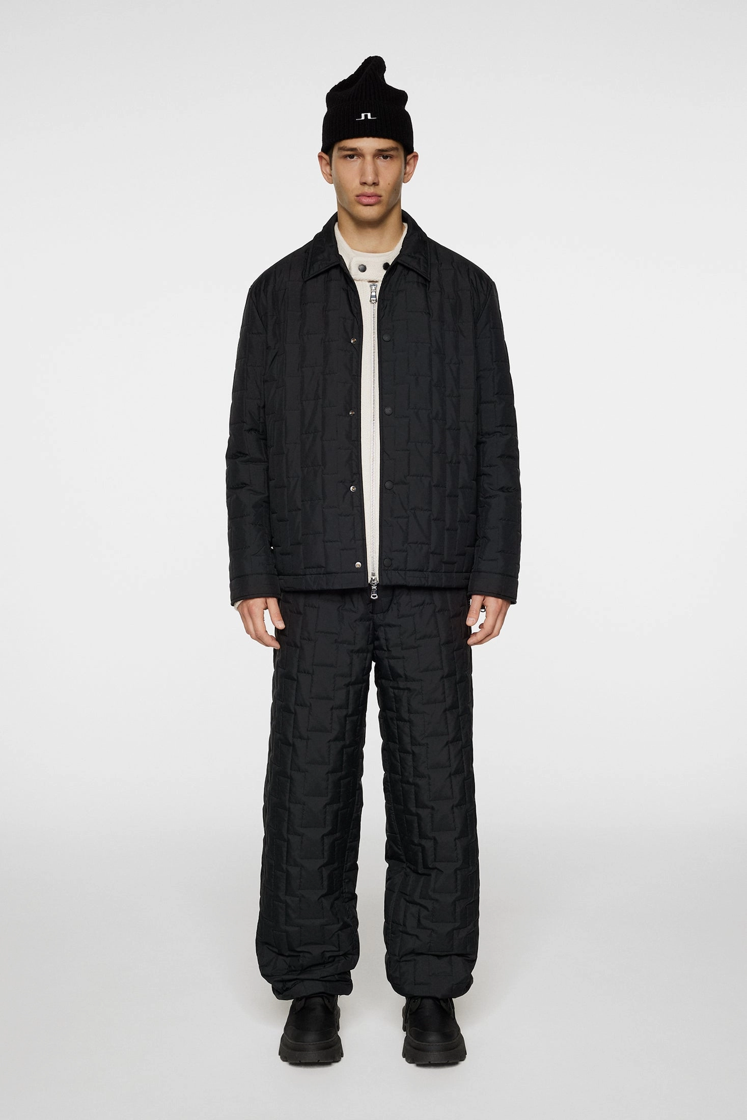 J.Lindeberg Men's Tibor Tech Quilted Overshirt - BLACK J.Lindeberg Men's Apparel