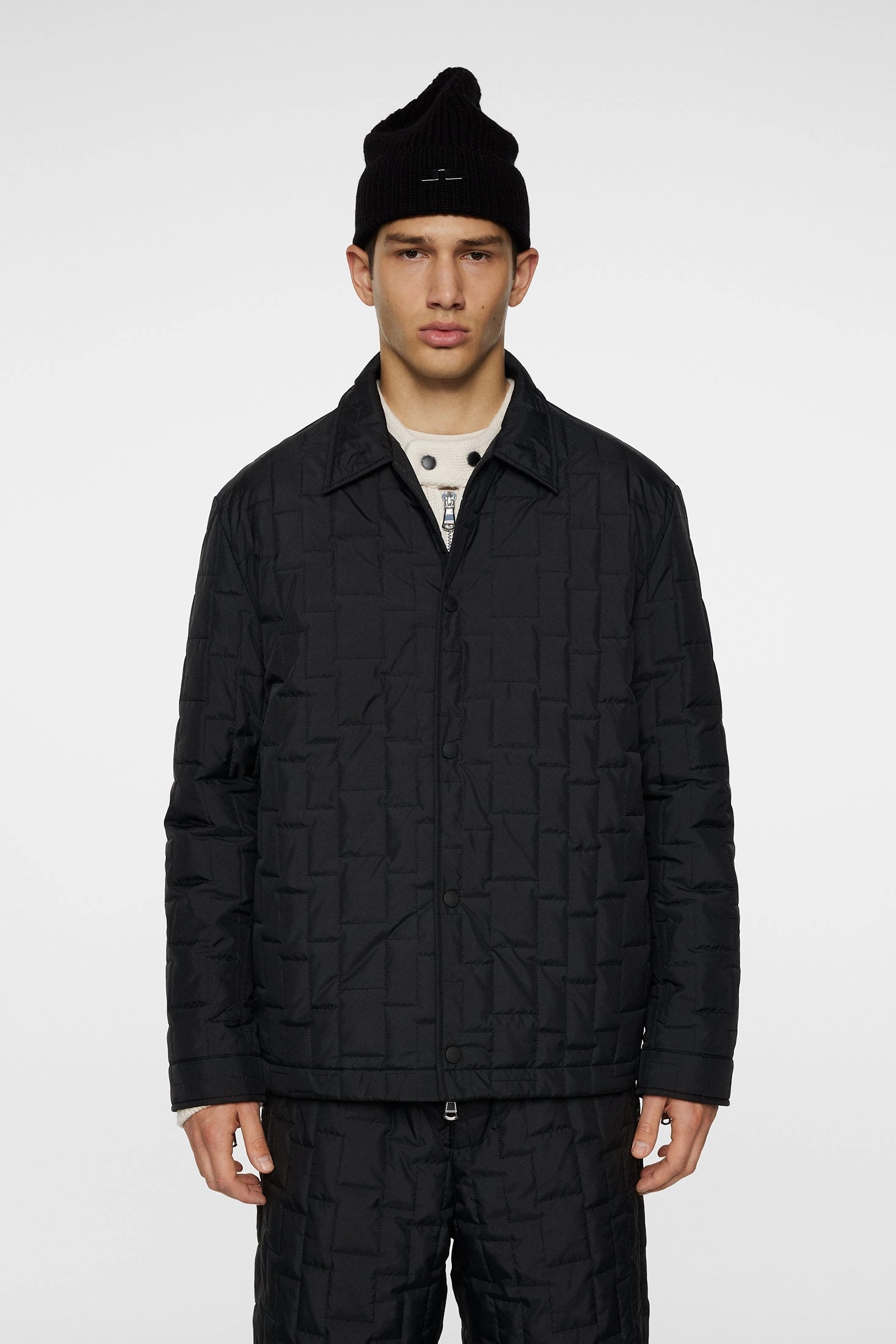 J.Lindeberg Men's Tibor Tech Quilted Overshirt - BLACK J.Lindeberg Men's Apparel