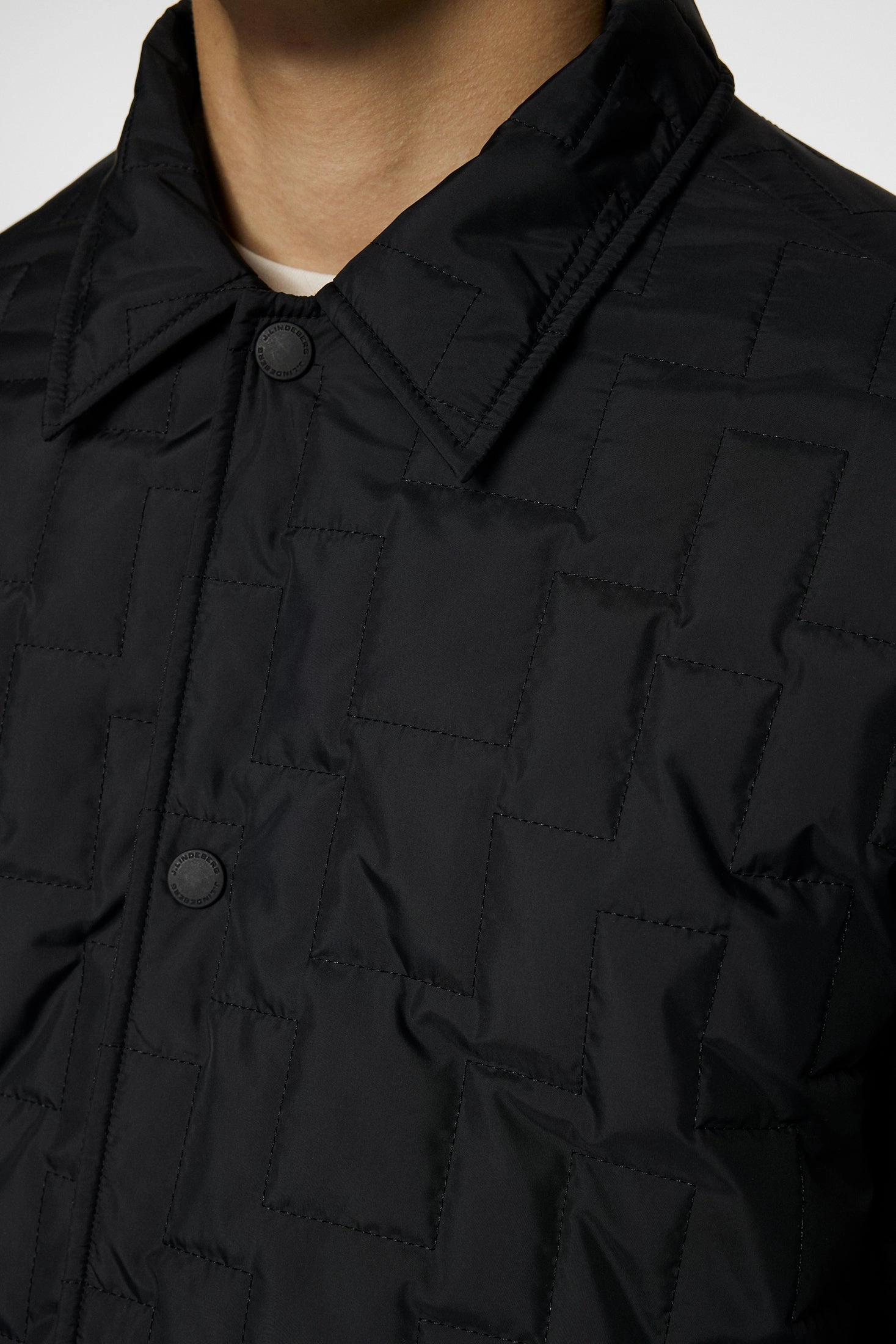 J.Lindeberg Men's Tibor Tech Quilted Overshirt - BLACK J.Lindeberg Men's Apparel