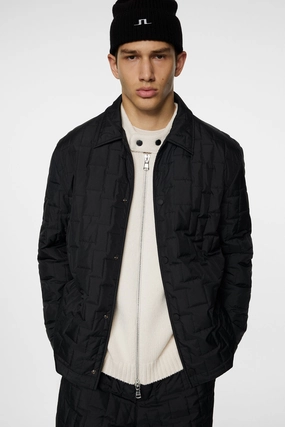 J.Lindeberg Men's Tibor Tech Quilted Overshirt - BLACK J.Lindeberg men's golf clothing