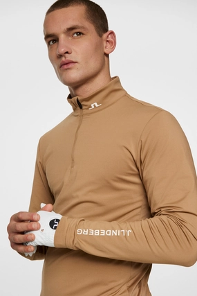 J.Lindeberg Men's Tour Tech Mid Layer - TIGERS EYE J.Lindeberg men's golf clothing