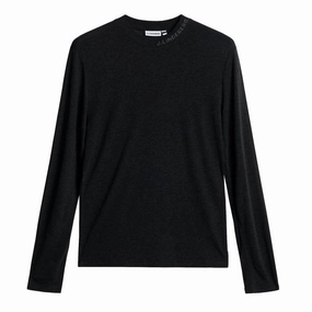 J.Lindeberg Men'sArnie Long Sleeve T-shirt - DARK GREY MELANGE J.Lindeberg men's golf clothing