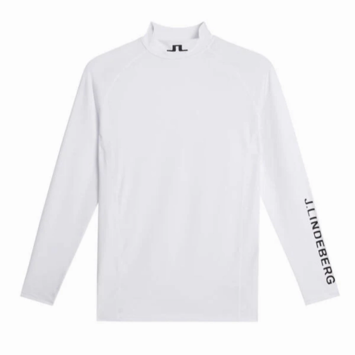 J.Lindeberg Mens Aello Soft Compression Base Layer - WHITE J.Lindeberg men's golf clothing