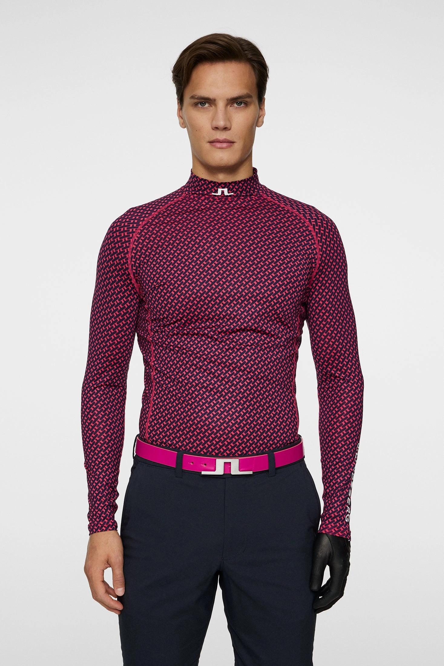 J.Lindeberg Mens Aello Soft Compression Print Base Layer - TOUR TIGER CLEMATIS J.Lindeberg Men's Apparel