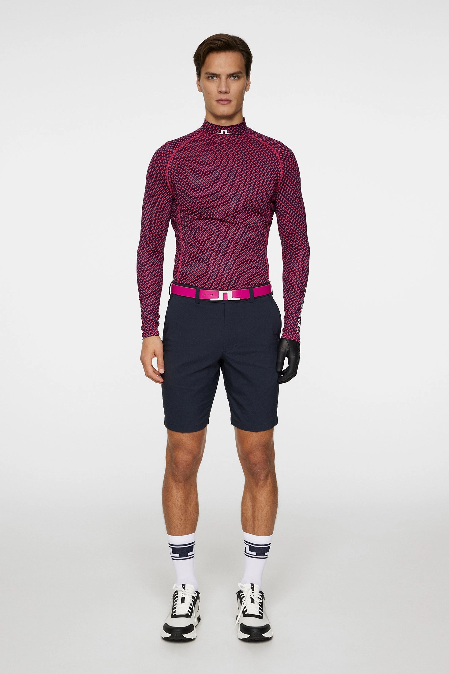 J.Lindeberg Mens Aello Soft Compression Print Base Layer - TOUR TIGER CLEMATIS J.Lindeberg Men's Apparel