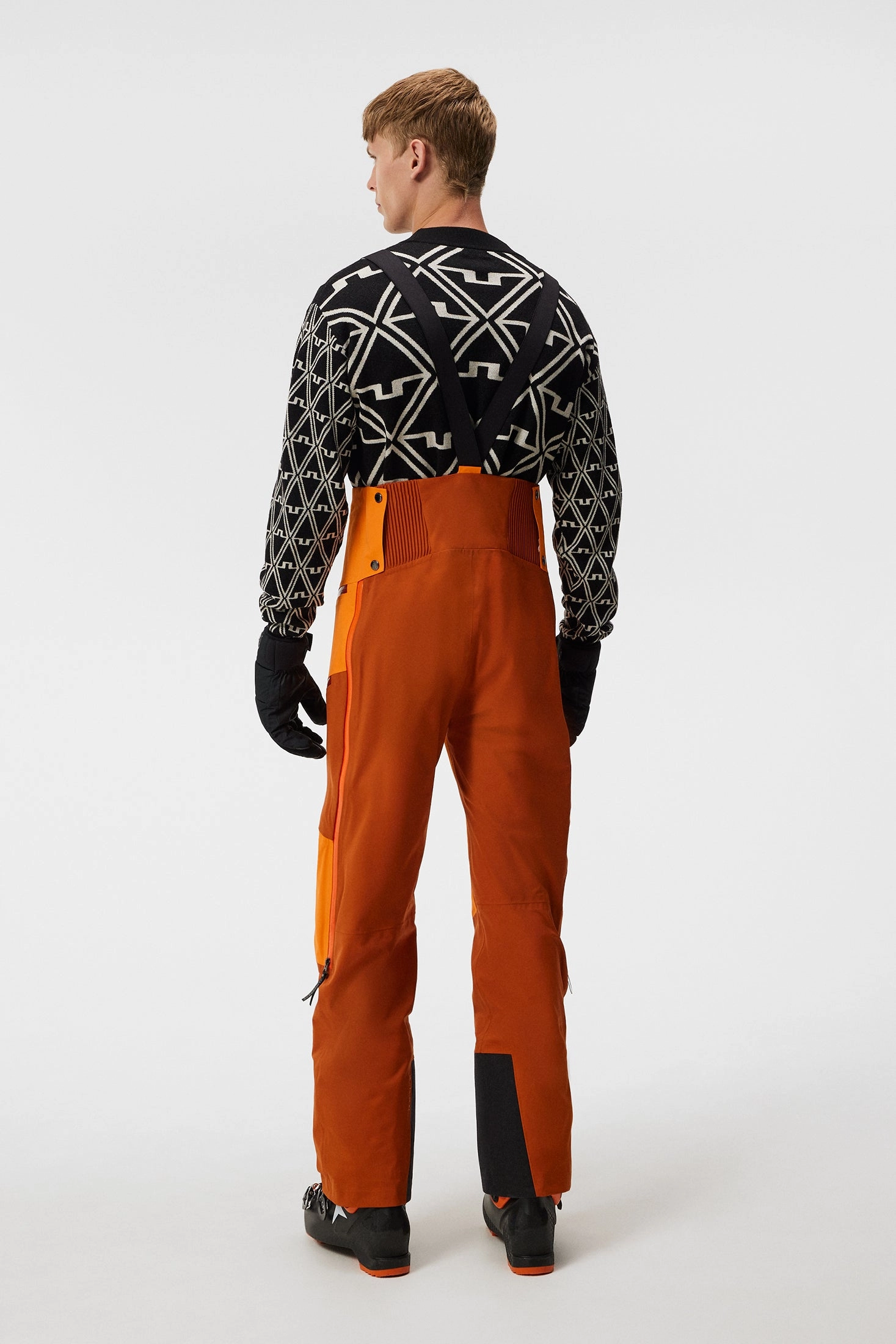 J.Lindeberg Mens Aerial Bib Pro Shell SKI Pant - Cinnamon Stick J.Lindeberg Men's Apparel