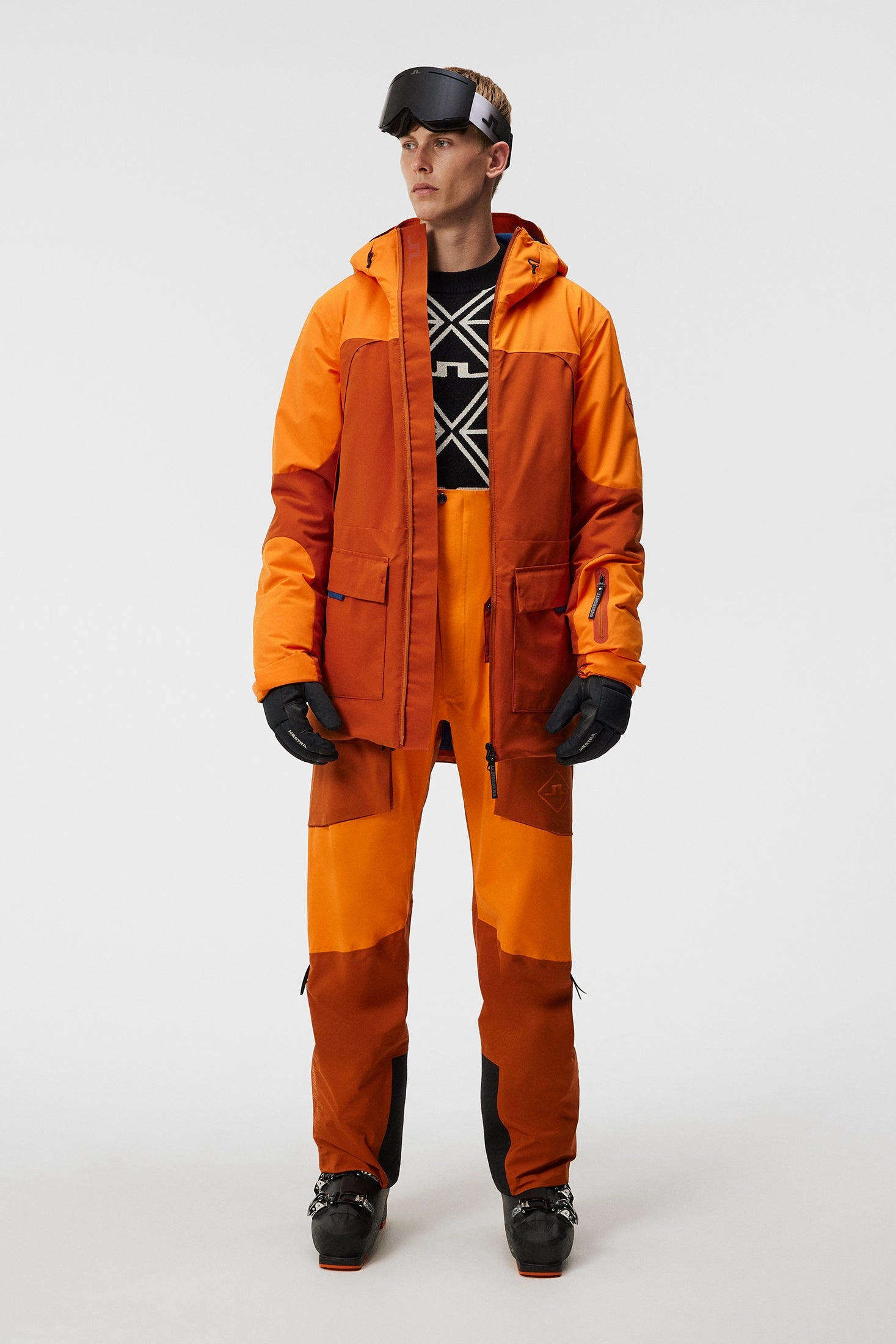 J.Lindeberg Mens Aerial Bib Pro Shell SKI Pant - Cinnamon Stick J.Lindeberg Men's Apparel
