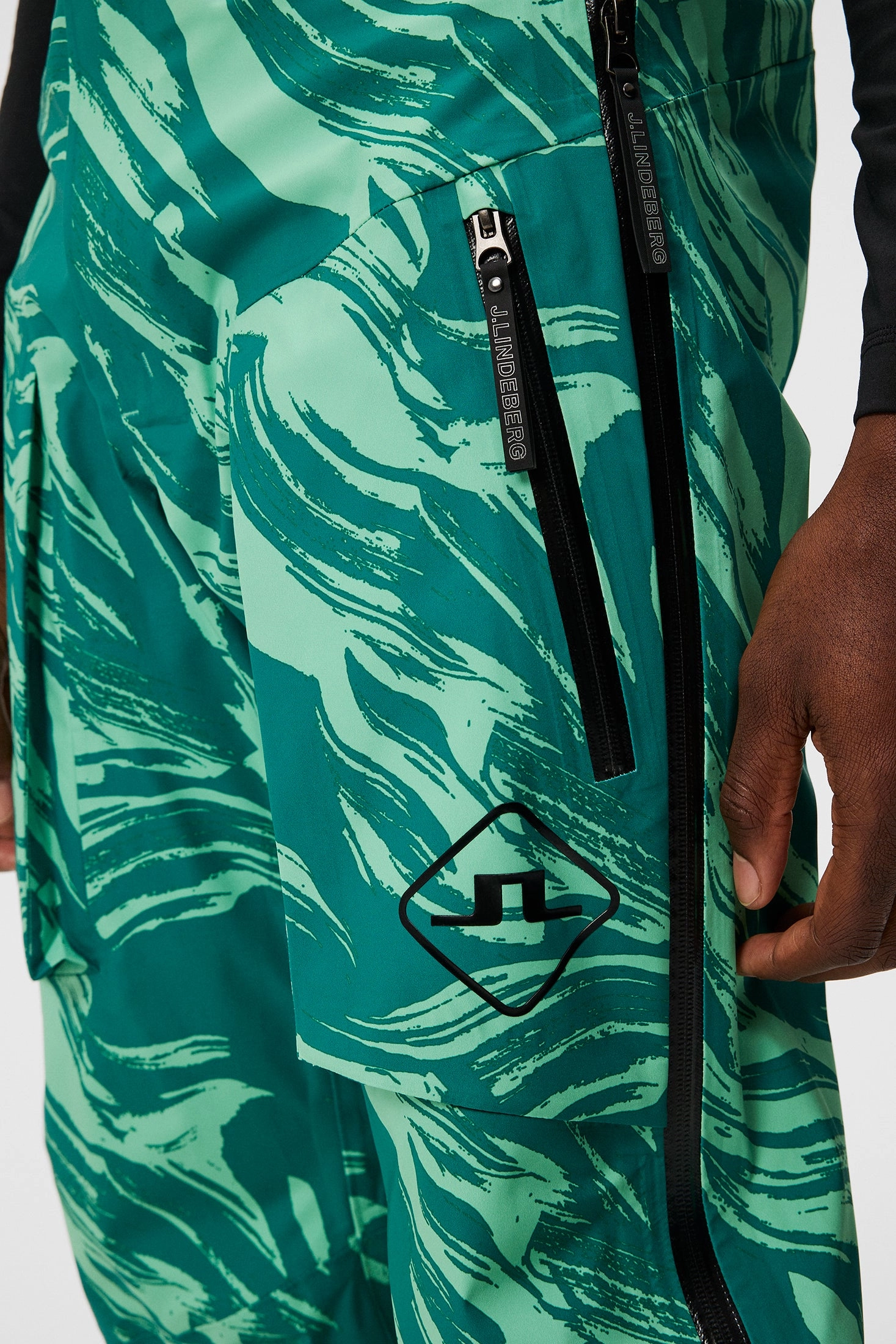 J.Lindeberg Mens Aerial Shell SKI Pant Printed - Green Valley J.Lindeberg Men's Apparel