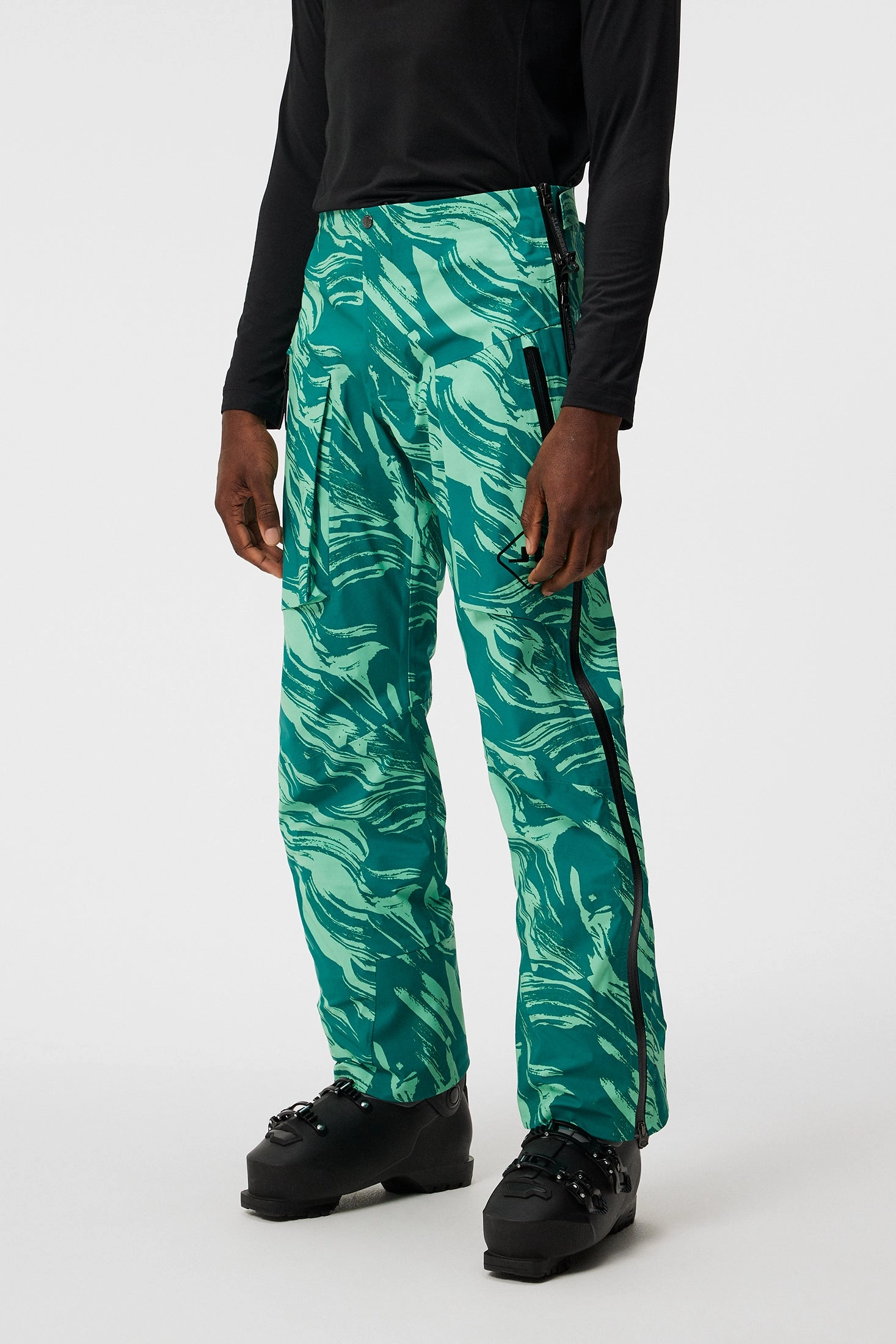 J.Lindeberg Mens Aerial Shell SKI Pant Printed - Green Valley J.Lindeberg Men's Apparel