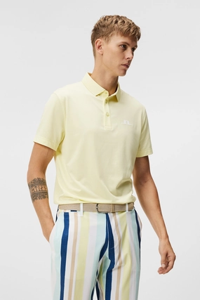 J.Lindeberg Mens Bridge Regular Fit Polo - WAX YELLOW J.Lindeberg men's golf clothing