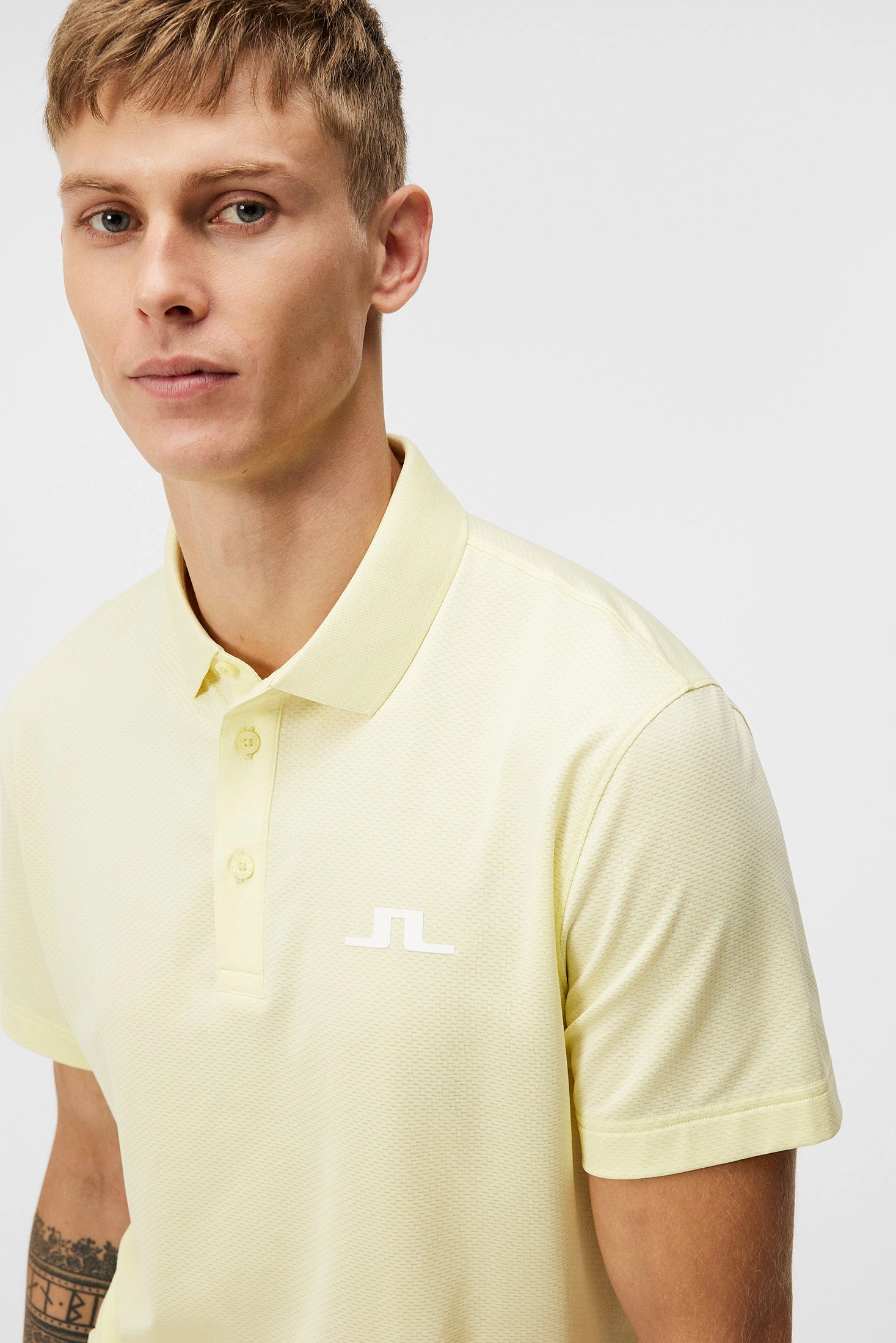 J.Lindeberg Mens Bridge Regular Fit Polo - WAX YELLOW J.Lindeberg Men's Apparel
