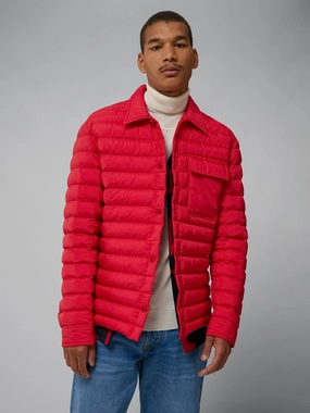 J.Lindeberg Mens Gorman Quilted jacket - BARBADOS CHERRY J.Lindeberg men's golf clothing